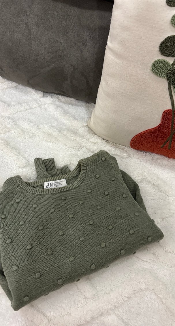 Kız Çocuk Gri Örgü Kazak - Görsel 3