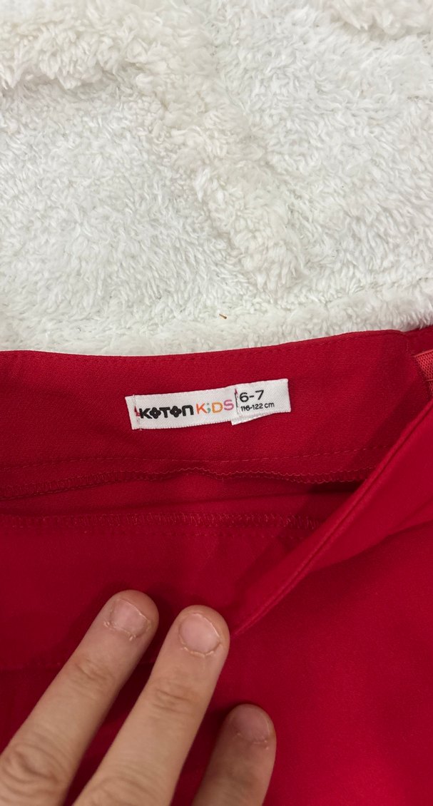 Kırmızı Fırfırlı Mini Etek - Görsel 3