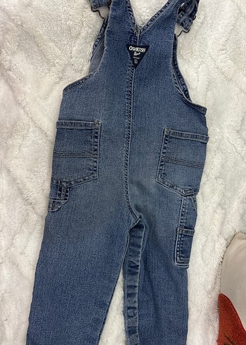 Nakışlı Mavi Erkek Kot Salopet - Görsel 3