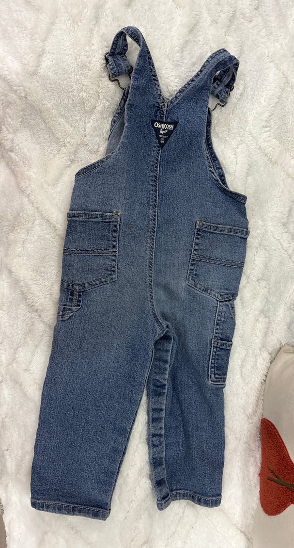 Nakışlı Mavi Erkek Kot Salopet - Görsel 3