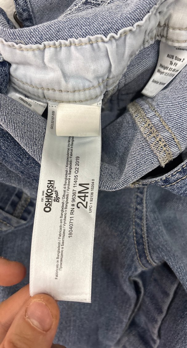 Nakışlı Mavi Erkek Kot Salopet - Görsel 5