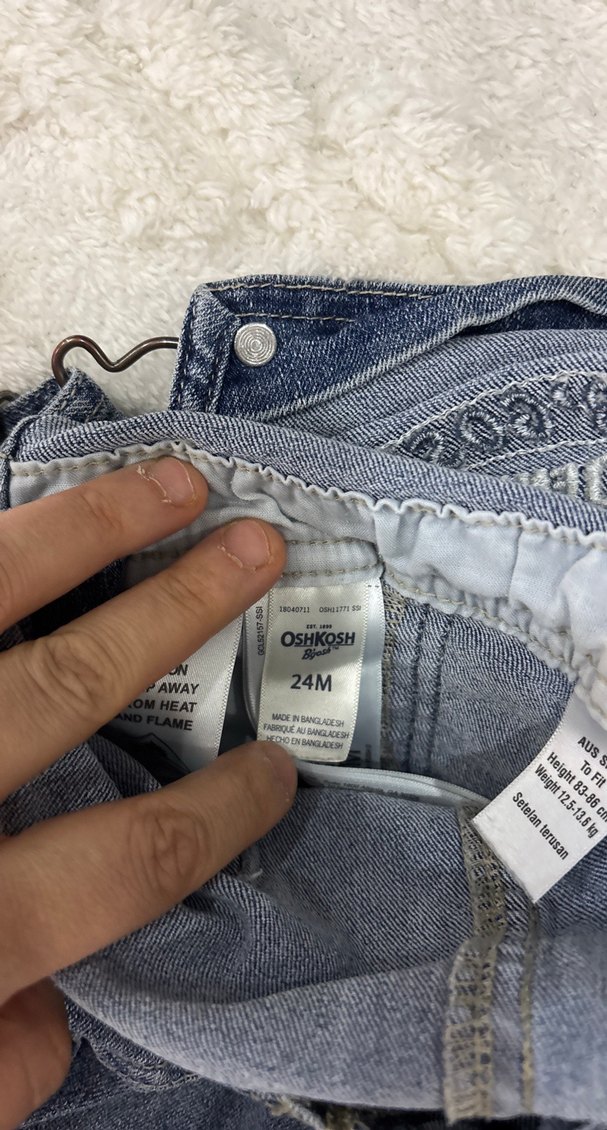 Nakışlı Mavi Erkek Kot Salopet - Görsel 4