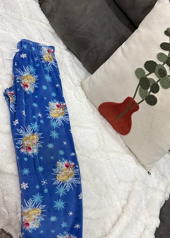 Baskılı Mavi Çocuk Polar Pijama Altı - Görsel 2