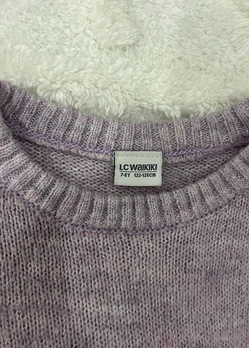 Kız Çocuk Mor Nakışlı Triko Kazak - Görsel 3