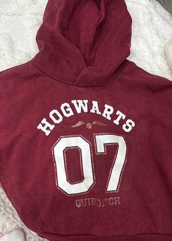 Bordo Kapüşonlu Kız Sweatshirt - Görsel 2