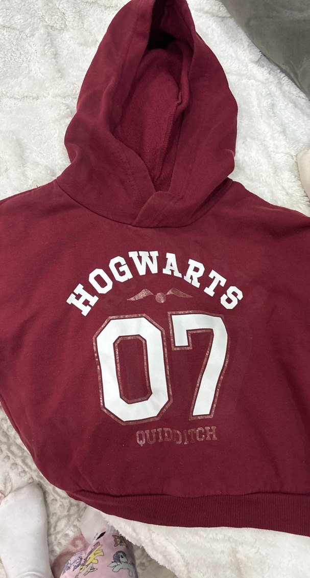 Bordo Kapüşonlu Kız Sweatshirt - Görsel 2