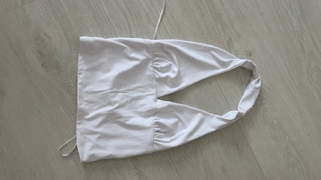 Beyaz Sırt Dekolteli Halter Yaka Monokini - Görsel 2