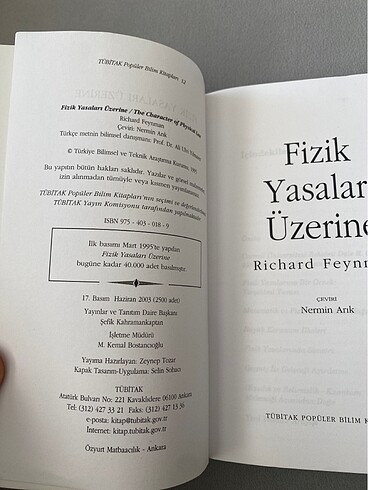 FİZİK YASALARI ÜZERİNE - RICHARD FEYNMAN