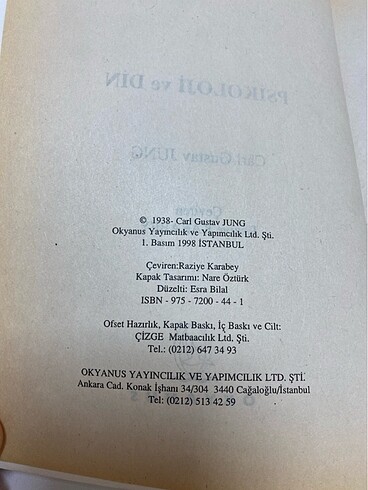 Psikoloji ve Din Carl Gustav Jung