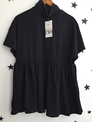 ZARA SİYAH BALIKÇI YAKA PİLELİ TRİKO KAZAK