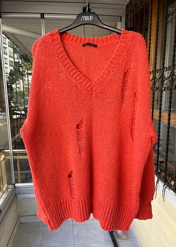 Nar çiçeği triko kazak - Görsel 2