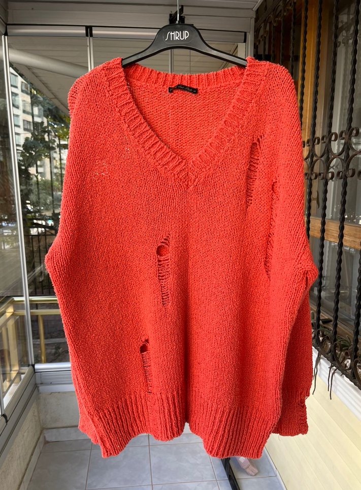 Nar çiçeği triko kazak - Görsel 2