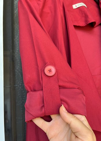 Zara Bordo Drapeli Uzun Kadın ceket