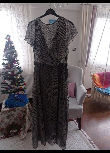 40 Beden gri Renk Batik elbise