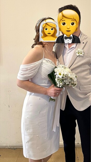 m Beden beyaz Renk Nikah Elbisesi