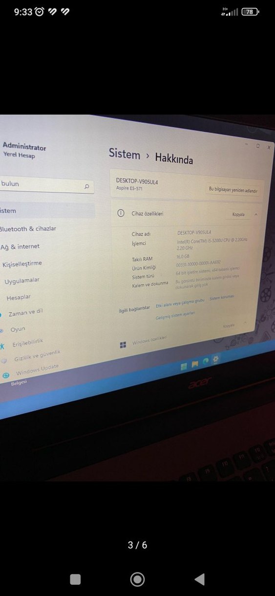 Acer Dizüstü Bilgisayar i5 temiz - Görsel 4