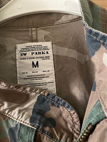 Zara Zara Kamuflaj Desenli Parka