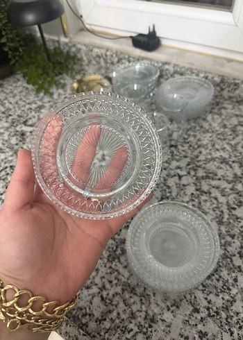 İşlemeli Bohem Tarzı Cam Tabak