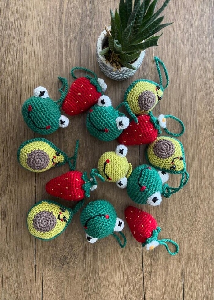 Çilek anahtarlık - Görsel 2