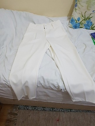 Beyaz kumas pantolon 