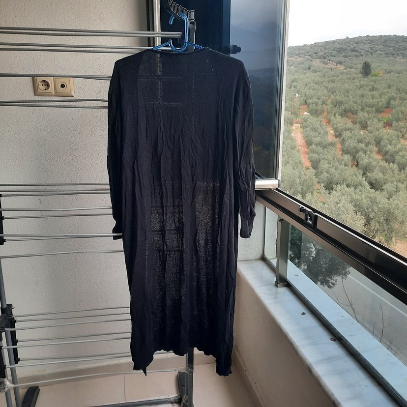 Kadın Siyah Uzun Kollu Gevşek Siyah Giyinme - Görsel 2