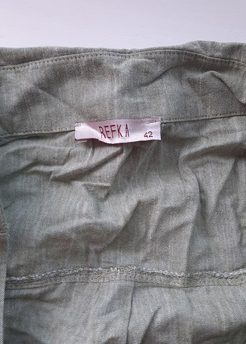 Bol Kesim Uzun Keten  Ceket - Görsel 3