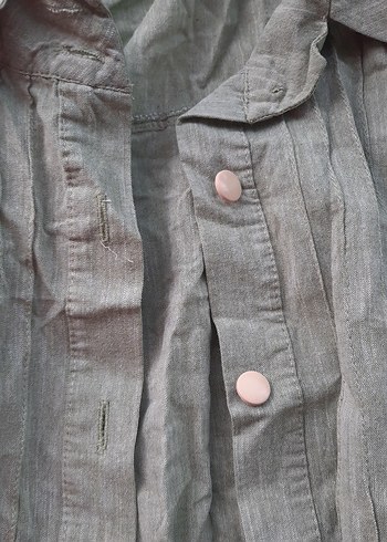 Bol Kesim Uzun Keten  Ceket - Görsel 4