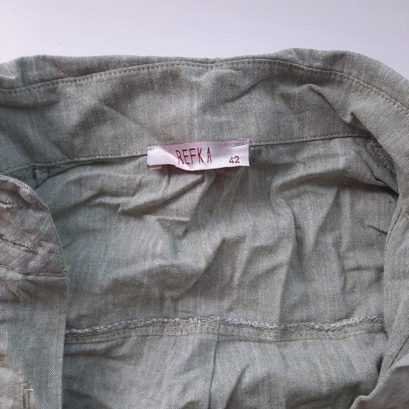 Bol Kesim Uzun Keten  Ceket - Görsel 3