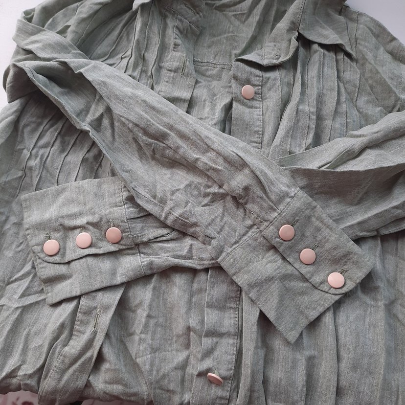 Bol Kesim Uzun Keten  Ceket - Görsel 5