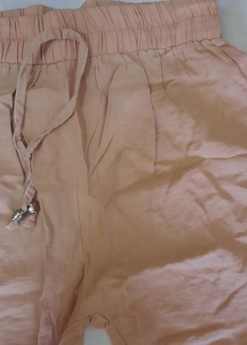 Kadın Bej Keten Salaş Pantolon - Görsel 3