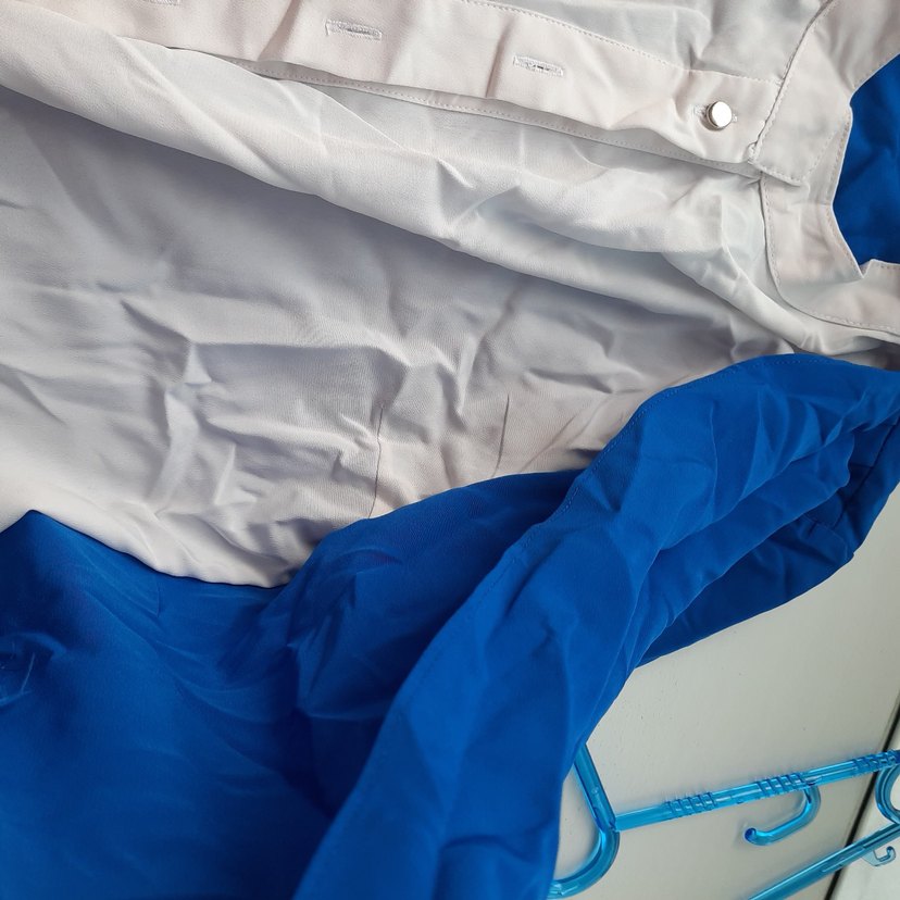 Mavi Pamuklu Uzun Salaş  Ceket - Görsel 5