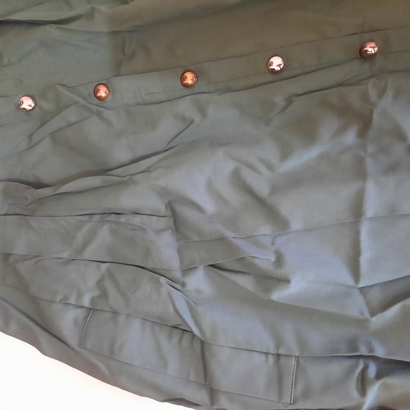 Düğmeli Parlak Yeşil Uzun Kadın Etek - Görsel 2