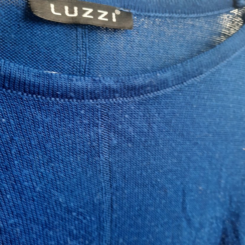 Uzun Kollu Mavi Keten Tunik - Görsel 2