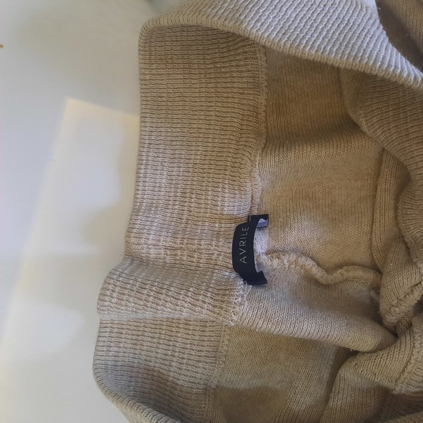 Bej Keten Kadın Pantolon Drapeli Rahat Kesim - Görsel 4