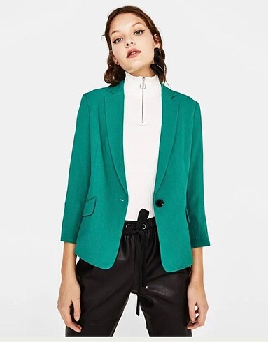 s Beden Bershka yeşil blazer ceket