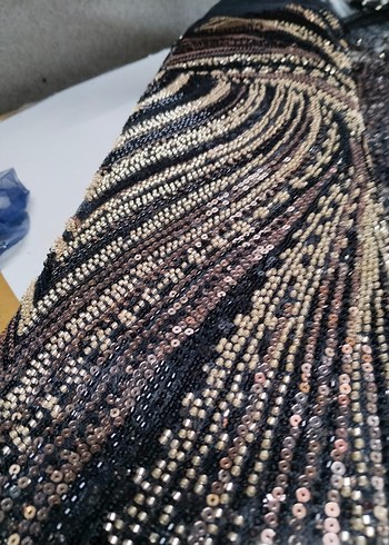 taş ve boncuk işlemeli kumaş - Görsel 3