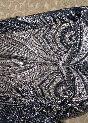 taş ve boncuk işlemeli kumaş - Görsel 4