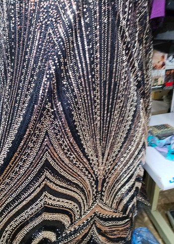 taş ve boncuk işlemeli kumaş - Görsel 2