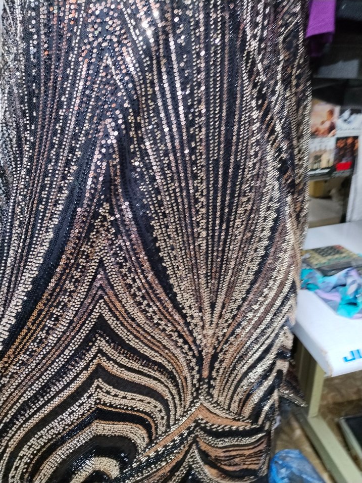 taş ve boncuk işlemeli kumaş - Görsel 2