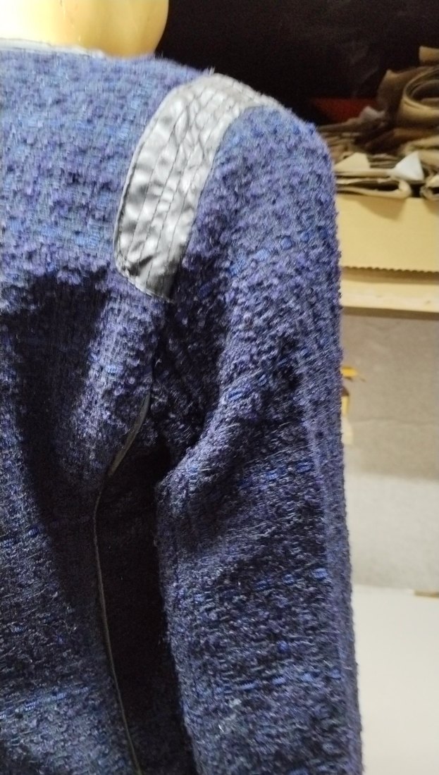 Örgü Dokulu Kısa Kadın Mavi Ceket 36,38,42 bedenleri mevcuttur - Görsel 5