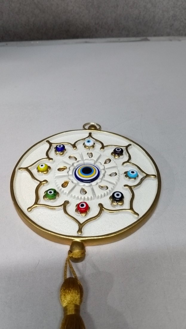 Püsküllü Beyaz Bohem kapı süsü - Görsel 2