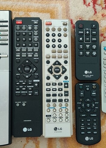 Farklı LG Kumandalar. TV, sound bar, müzik seti, çoklu cihaz, DV