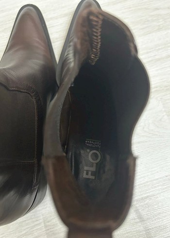 Kahverengi Deri Topuklu Kadın Bot - Görsel 3