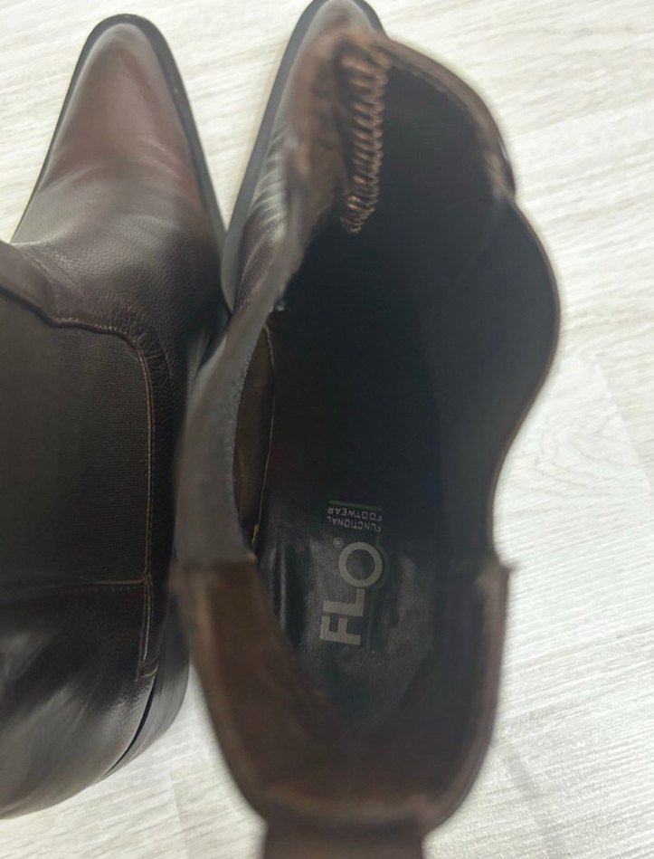 Kahverengi Deri Topuklu Kadın Bot - Görsel 3