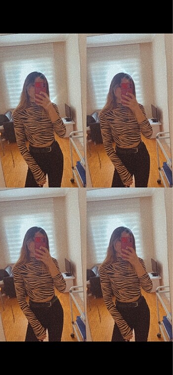 Leopar desenli bluz