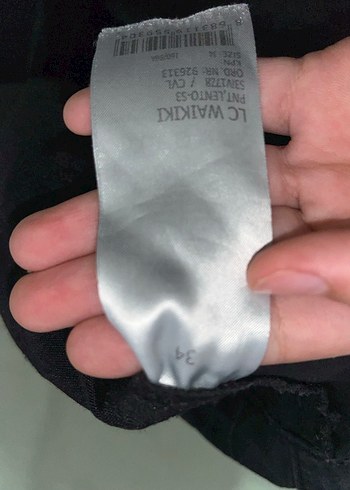 34 Beden Siyah Kadın Paraşüt Bol Kesim Pantolon