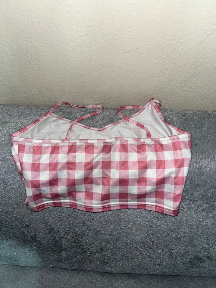 Pembe Ekose Desenli Kedi Baskılı Örme Üst - Görsel 3