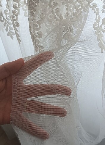 Beden beyaz Renk Nakışlı brillant tül perde