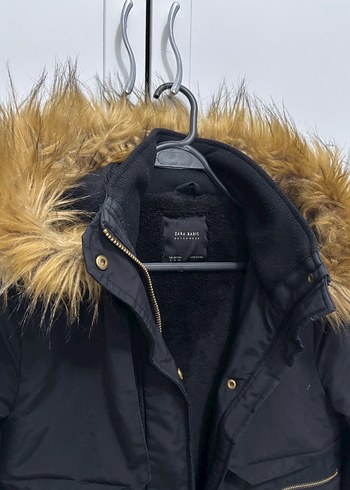 Kürk Detaylı Siyah Kadın Kışlık Mont - Görsel 2