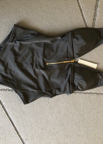 Fermuarlı Gri Atletik Tarz Kadın Mayo - Görsel 7